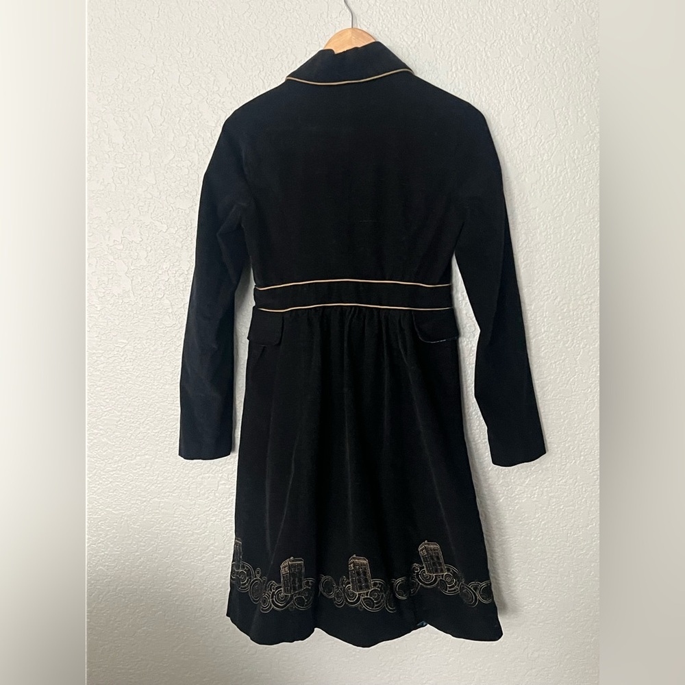 Dr Who Hot Topic Tardis Black Corduroy Coat with Blue Lining size Small - Picture 3 of 3
